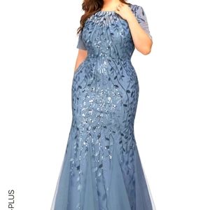 Shein Bridesmaid Dress, Size 4xl, Color: Dusty Blue